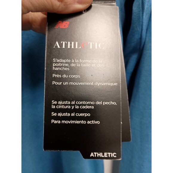 New Balance Mens Athletic Top Medium Blue Sport Tech Long Sleeve Pullover Tee - Picture 4 of 9